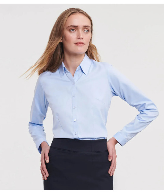 Russell Athletic Collection Ladies' Long Sleeve Tailored Herringbon...