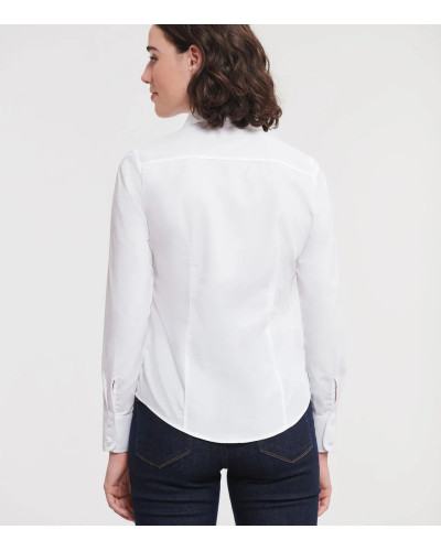 Ladies' Long Sleeve Fitted Polycotton Poplin Shirt