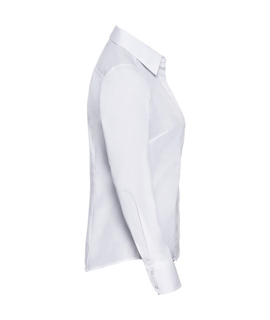Russell Athletic Collection Ladies' Long Sleeve Fitted Polycotton P...