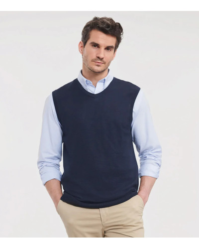 Men's V-Neck Sleeveless Knitted Pullover