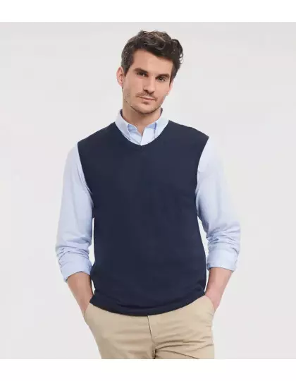 Men's V-Neck Sleeveless Knitted Pullover