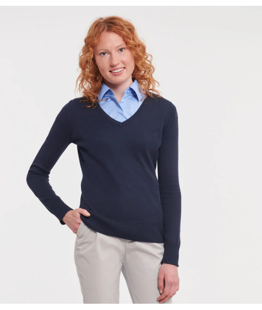 Russell Athletic Collection Ladies´ V-Neck Knitted Pullover
