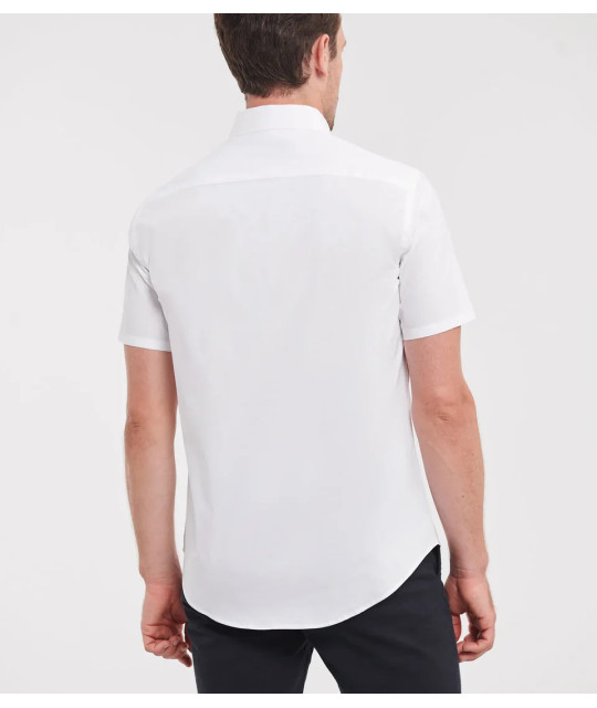 Russell Athletic Collection Men's Short Sleeve Fitted Stretch Shirt