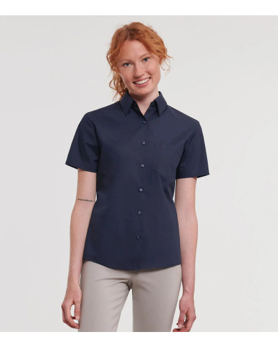 Ladies' Short Sleeve Classic Polycotton Poplin Shirt