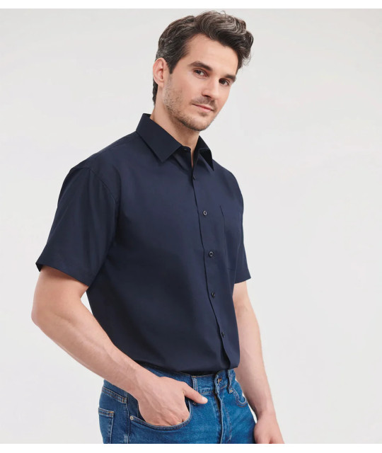 Men's Short Sleeve Classic Polycotton Poplin Shirt