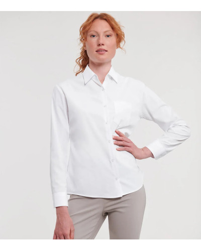 Russell Athletic Collection Ladies' Long Sleeve Classic Polycotton ...