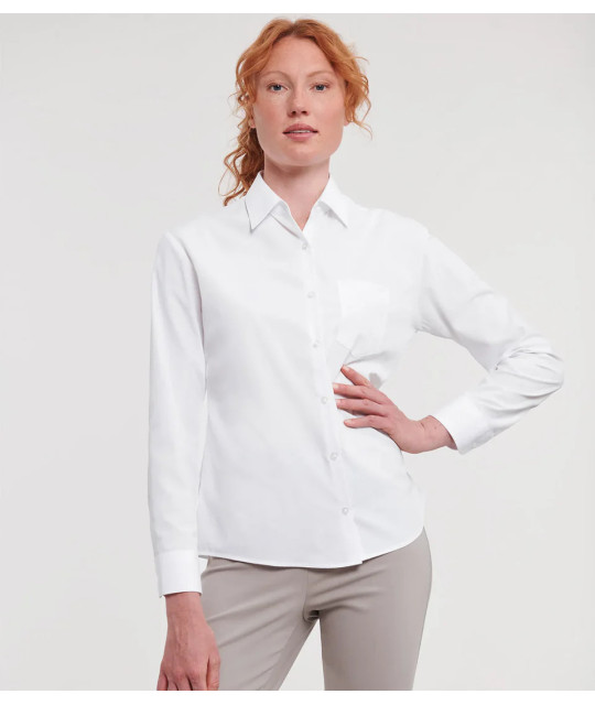 Ladies' Long Sleeve Classic Polycotton Poplin Shirt