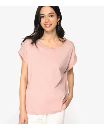 Native Spirit Eco-Friendly Ladie's Rolled-Up Sleeves T-shirt