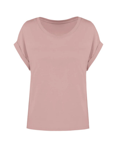 Eco-Friendly Ladie's Rolled-Up Sleeves T-shirt