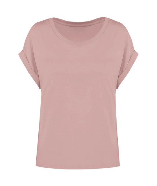 Eco-Friendly Ladie's Rolled-Up Sleeves T-shirt