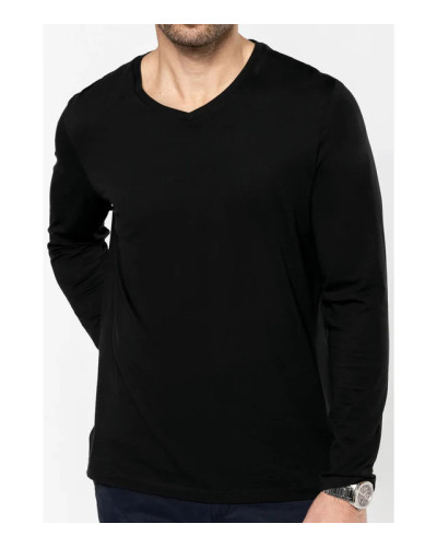 Men's V-Neck Long-Sleeved Supima® T-shirt