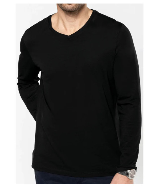 Men's V-Neck Long-Sleeved Supima® T-shirt
