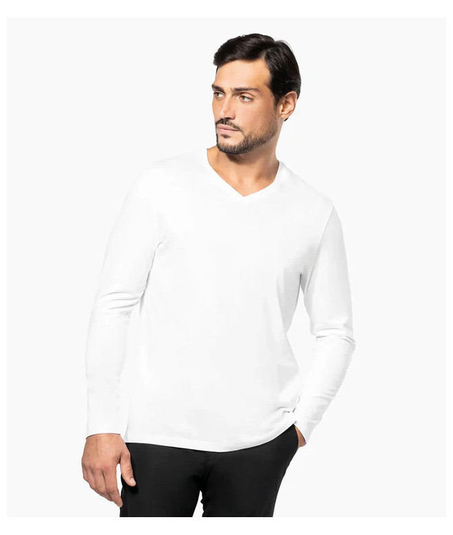 Men's V-Neck Long-Sleeved Supima® T-shirt