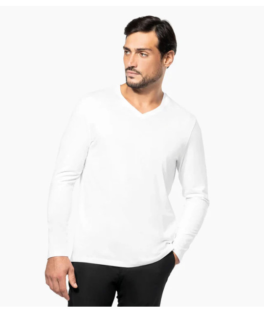 Men's V-Neck Long-Sleeved Supima® T-shirt