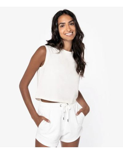 Native Spirit Ladies faded cropped sleeveless t-shirt