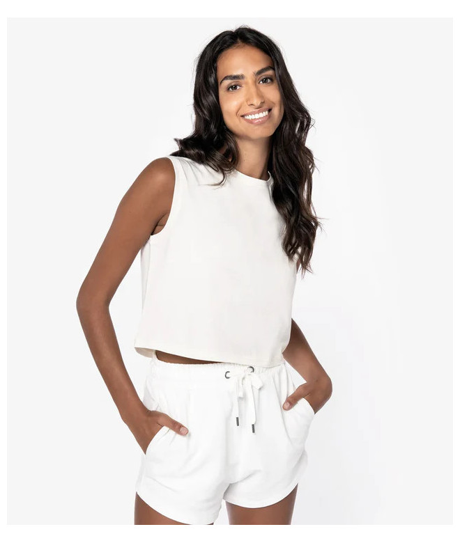 Ladies faded cropped sleeveless t-shirt