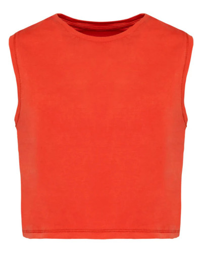 Ladies faded cropped sleeveless t-shirt