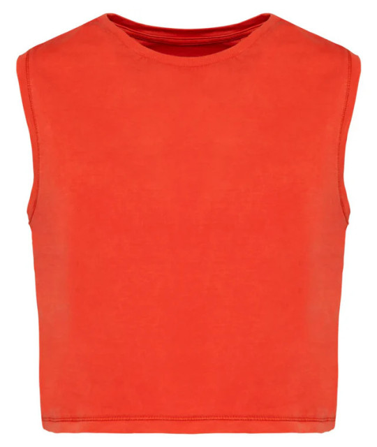 Ladies faded cropped sleeveless t-shirt