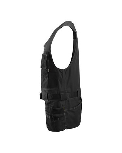 Stretch canvas tool vest with holster pockets