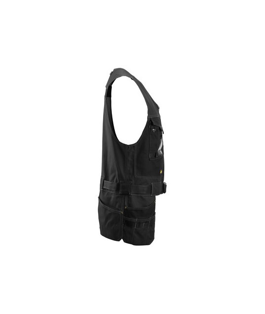 Stretch canvas tool vest with holster pockets