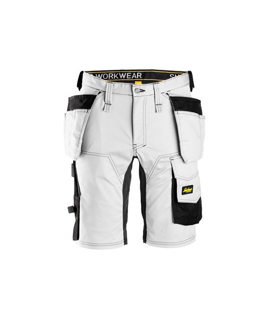 Stretch work shorts with holster pockets
