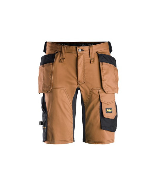 Stretch work shorts with holster pockets