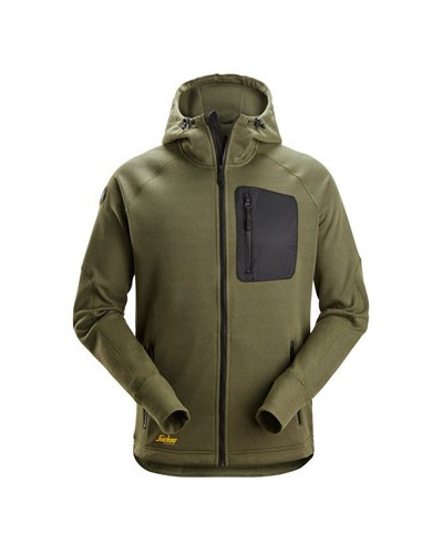 FlexiWork fleece hoodie with full-length zipper