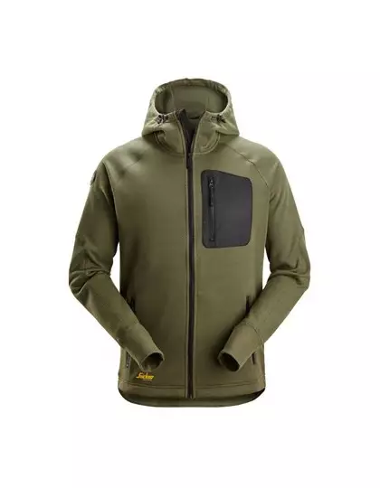 FlexiWork fleece hoodie with full-length zipper