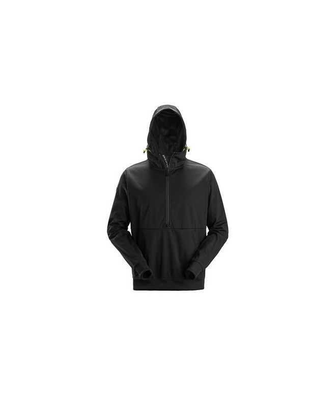 Windproof stretch hoodie with half-length zipper