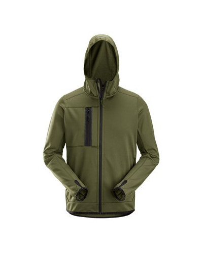 Fleece hoodie with full-length zip