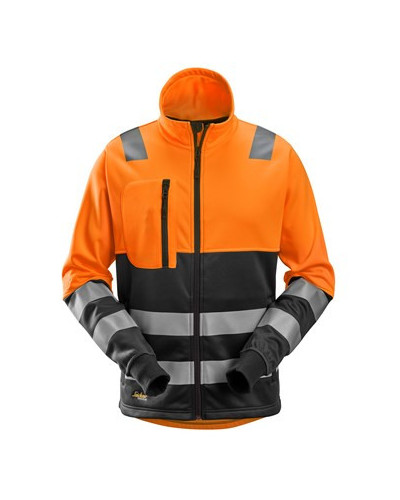 High-visibility jacket with full-length zipper, visibility class 2