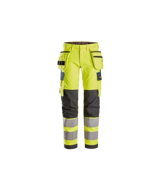 Snickers Workwear Arbetsbyxa stretch med hölsterfickor, varsel klass 2