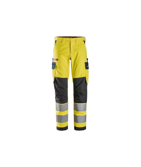 Work trousers with stretch, high visibility class 2