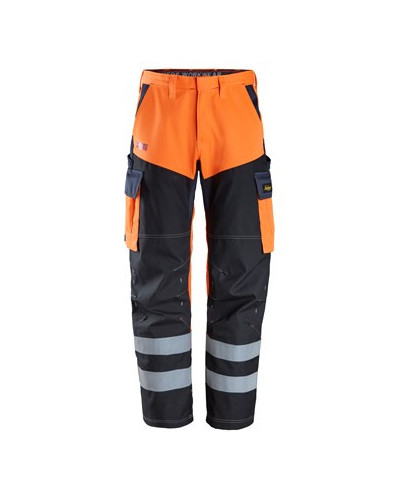 Trousers with reinforced front leg, high-visibility orange class 1
