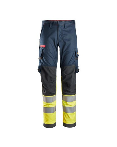 High visibility stretch work trousers, class 1
