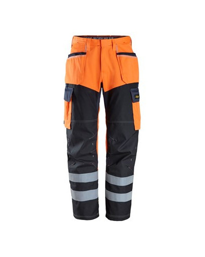 Trousers with reinforced front leg, holster pockets, high-visibility orang