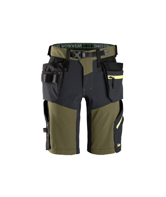 Stretch shorts with removable holster pockets