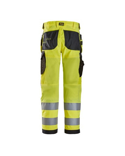 High visibility trousers with holster pockets, class 2