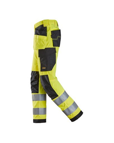 High visibility trousers with holster pockets, class 2