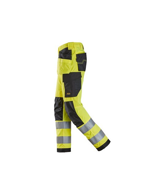 High visibility trousers with holster pockets, class 2
