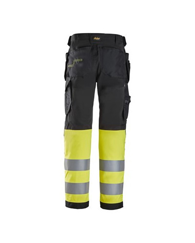 High visibility trousers with holster pockets, class 1