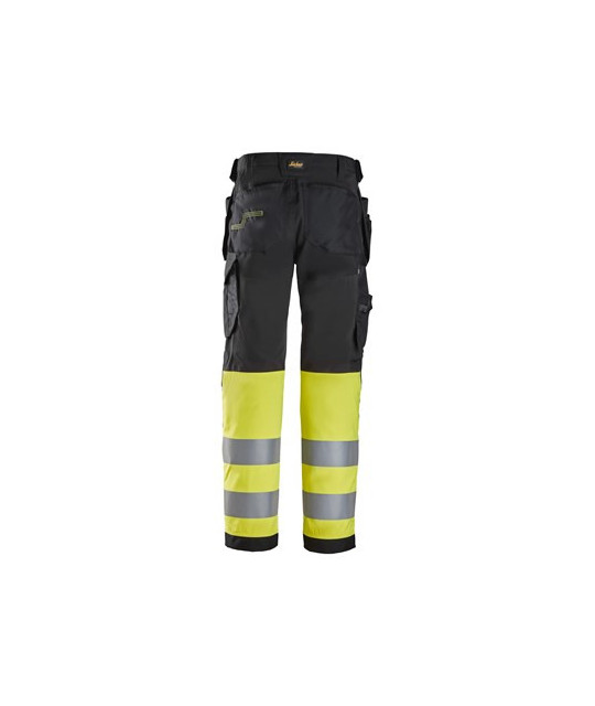 High visibility trousers with holster pockets, class 1