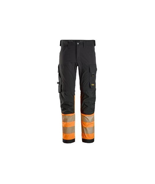 High-visibility trousers with 4-way stretch, class 1