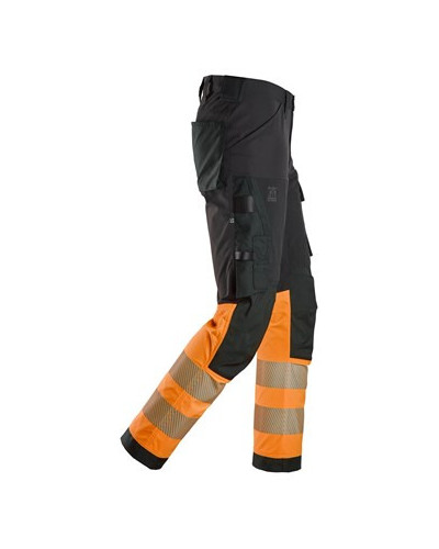 High-visibility trousers with 4-way stretch, class 1