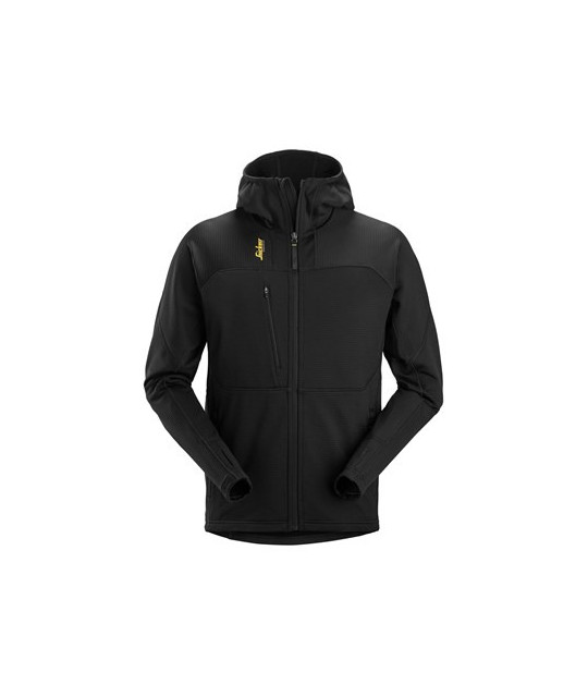 Warm fleece hoodie with a close-fitting fit and full-length zipper
