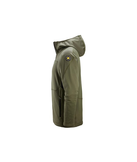 Warm fleece hoodie with a close-fitting fit and full-length zipper