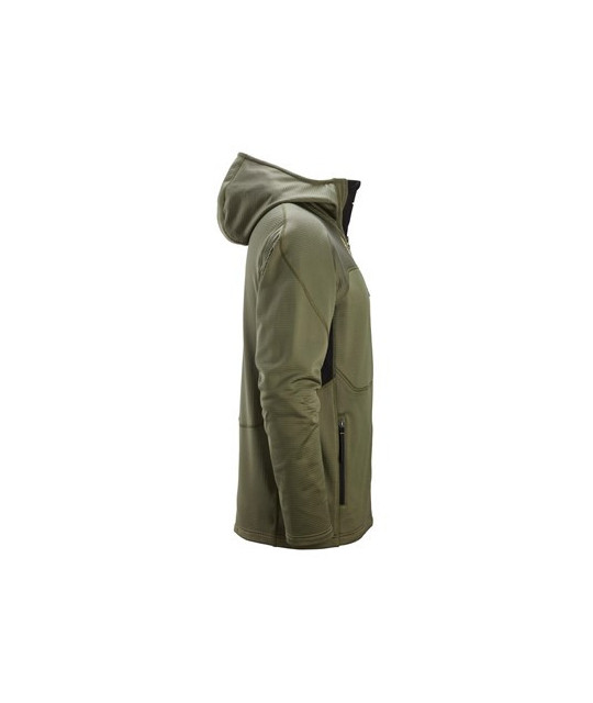 Warm fleece hoodie with a close-fitting fit and full-length zipper