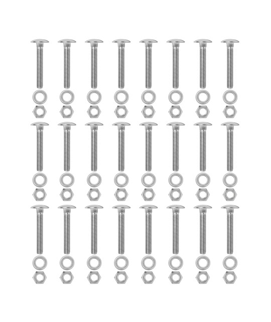 Monteringssats 6steg bryggstege
Resevdels monteringsats innehåller:
24st 6x40mm skruv,
24st M6 mutter,
24st brickor.