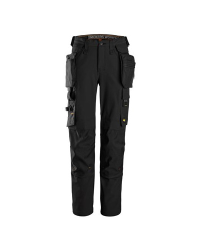 Stretch work trousers with removable holster pockets, women's