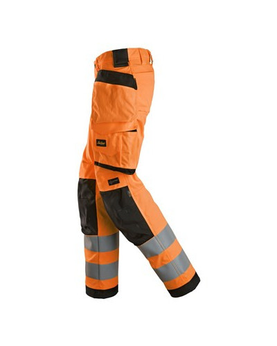 Hi-vis trousers with stretch and holster pockets, class 2, women's